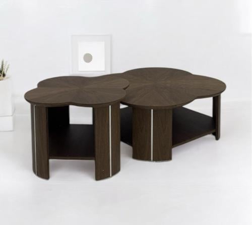 طقم طاولات خدمه بتصميم مميز علي شكل زهرة