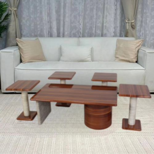 طقم طاولات خدمة 4+1 لون بني