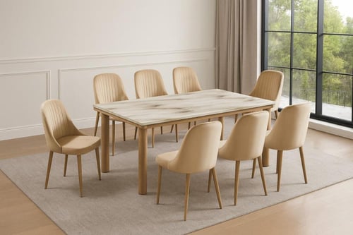 طاولة طعام رخام 8 كرسي أنيقة بلمسة من الفخامة