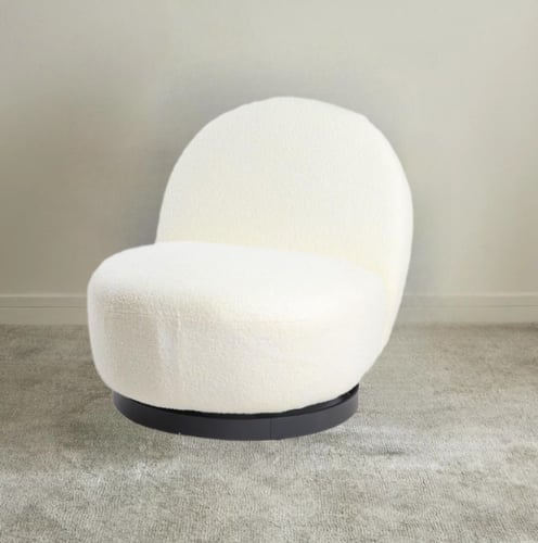 كرسي استرخاء دوار فاخر أبيض تصميم عصري أنيق