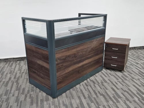 مكتب بارتشن متعدد الاستخدامات لون بني