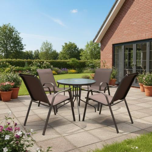 جلسة خارجية 4 كراسي بتصميم بسيط بأشكال مختلفة