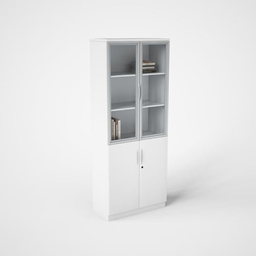 دولاب مكتبي يتميز بالاناقه بلون ابيض مقاس 80 سم