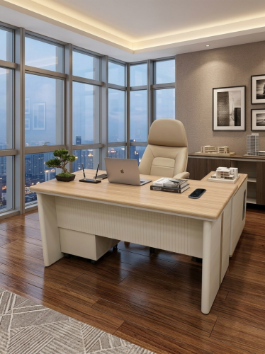 مكتب عمل عصري - تصميم أنيق وعملي متوفر بمقاسات مخت...