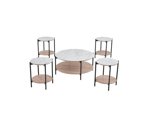 طقم طاولات خدمه مع سطح سيراميك 4+1