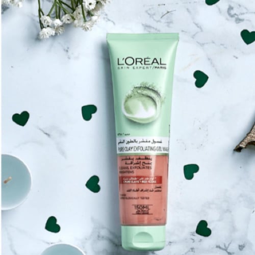 لوريال باريس - غسول مقشر بالطين النقي بالطحالب الح...