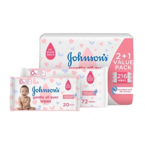 جونسون - مناديل أطفال 216 منديل 2+1 مجانا - johnso...