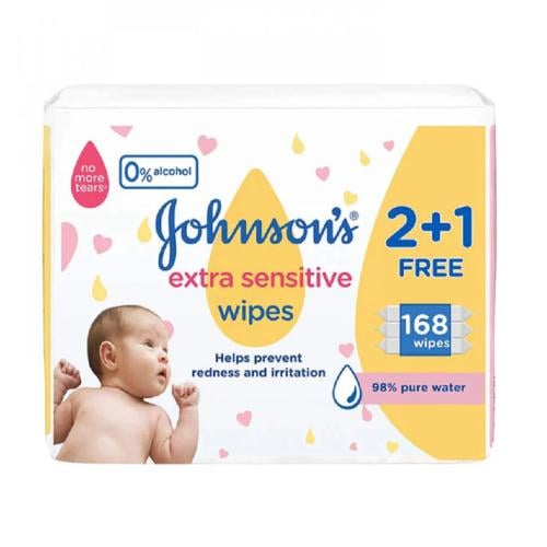 جونسون - مناديل أطفال مبللة فائقة الحساسية 56 عبوة...