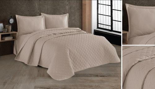 Sمفرش كوين نفر ونص فندقيP7+مفرش فندقي