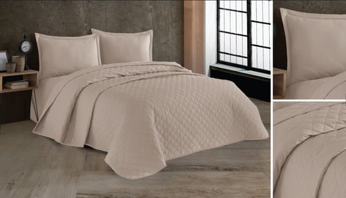 Sمفرش كوين نفر ونص فندقيP2+مفرش فندقي