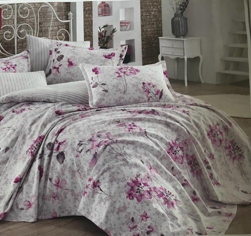 لحاف وشرشف 4 قطع قطنYARAN