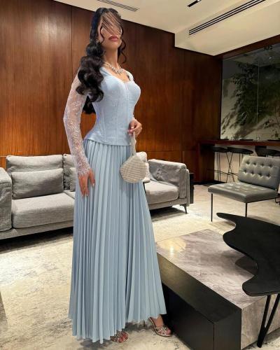 Evening dress sky blue