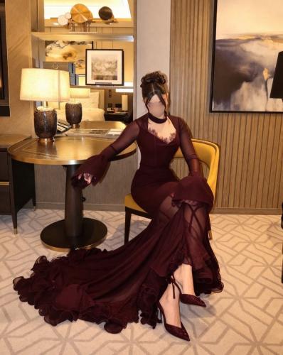 Luxurious oud-colored dress