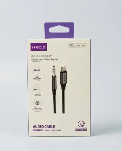 Audio cable 1.2 meters LIGHTNING (iPhone port) to...