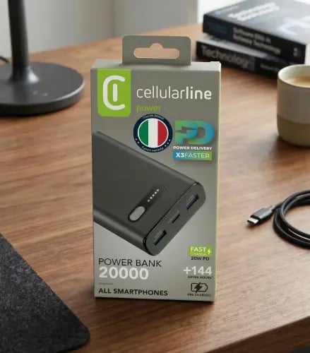 Portable battery with two USB-A ports and one USB-...