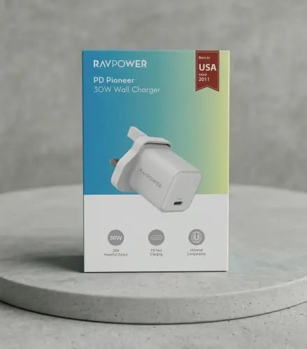 Wall charger to USB-C from RAVPOWER with power 30W