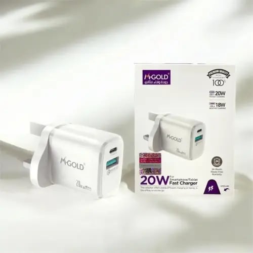 Wall charger with two USB-A and USB-C ports from M...