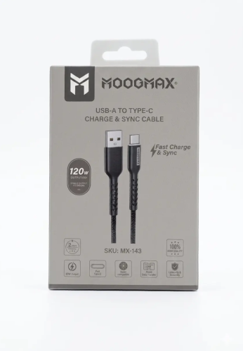 کابل شحن 1.2 متر USB-A إلى USB-C من النايلون المضف...