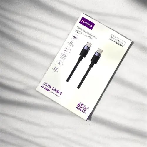 Charging cable 1 meter USB-C to USB-C M-GOLD with...