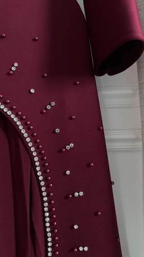 فستان رويال خمري بليسيا فاخر