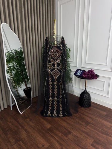 قفطان ليالي بيروت – فخامة الأسود التطريز اليدوي ال...