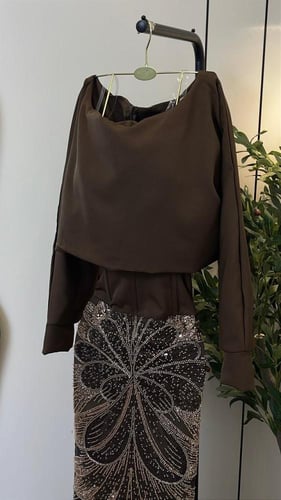 فستان سهرة مخملي فاخر