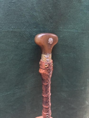 عصى براس جنبية قرن طبيعي