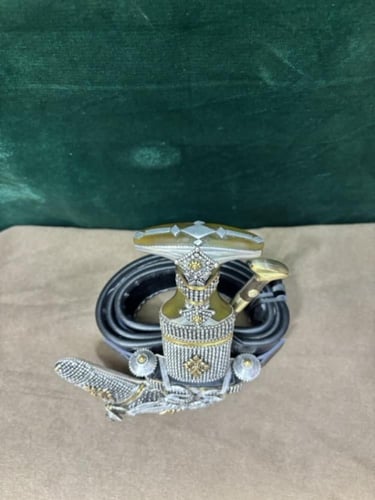 جنبية خنجر فضة وتر شبية الزراف