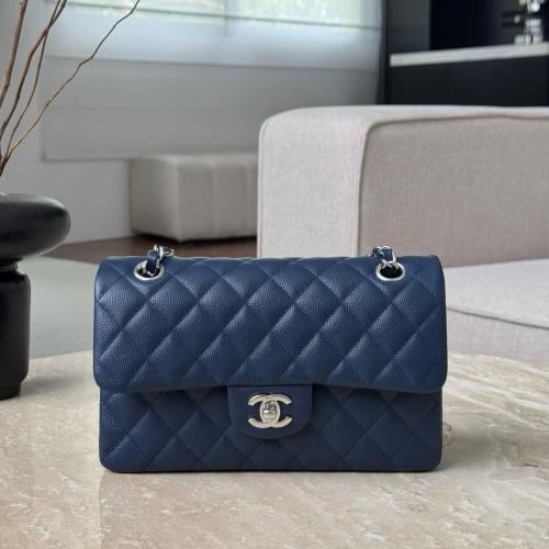 Chanel cf caviar leather small