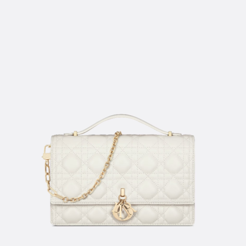 MISS DIOR TOP HANDLE BAG Latte Cannage Lambskin