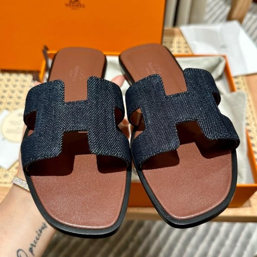 Hermes Oran Denim Sandals