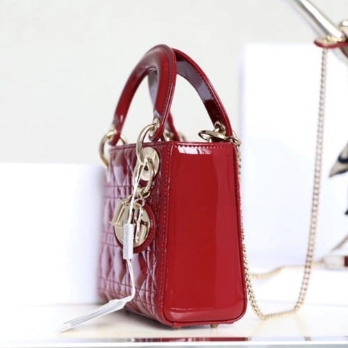 MINI LADY DIOR 17cm Red color