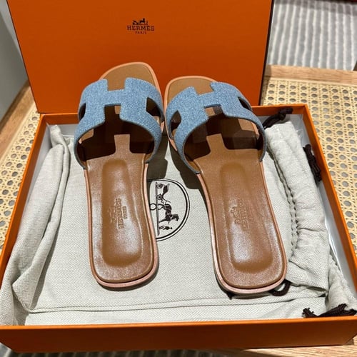 Hermes Oran Denim Sandals
