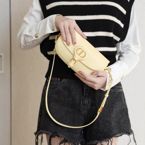 Bobby East-West Bag Pale Yellow box Calfskin 21cm