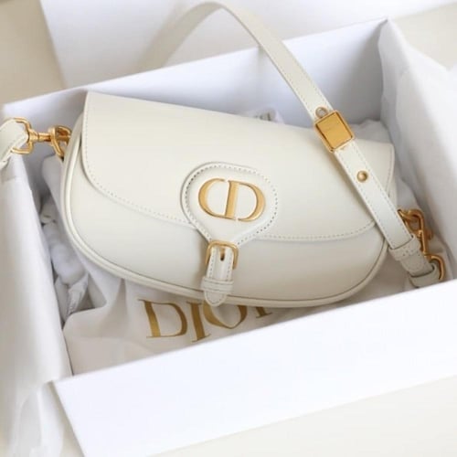 DIOR BOBBY EAST-WEST BAG Latte Box Calfskin