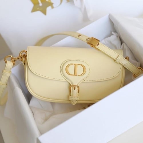 Bobby East-West Bag Pale Yellow box Calfskin 21cm