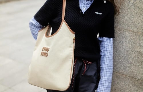 ميو ميو IVY leather bag مقاس 35cm