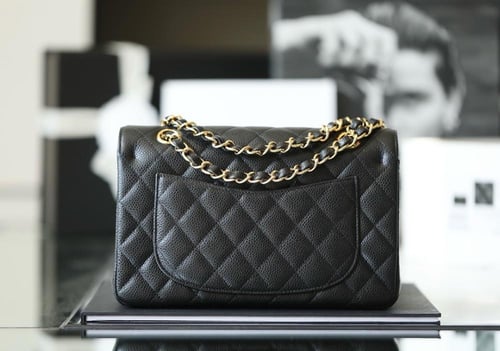 Chanel cf caviar leather small