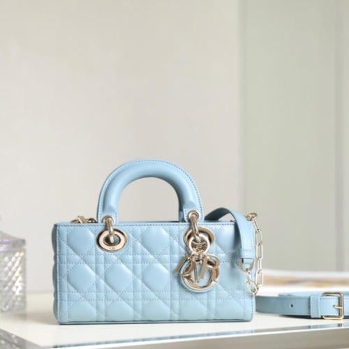 SMALL DIOR BLUE CANNAGE LADY D-JOY BAG
