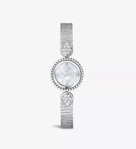 ساعه بوشرون الماس مع جلد اسود وابيض اضافي