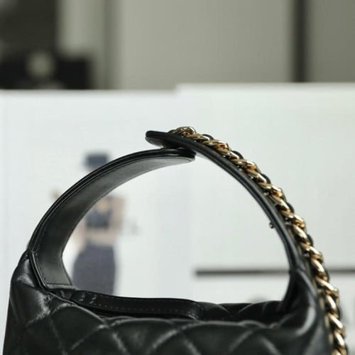 Chanel Black Quilted Lambskin Chain Around Mini Po...