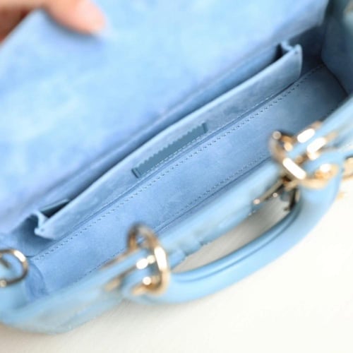 SMALL DIOR BLUE CANNAGE LADY D-JOY BAG