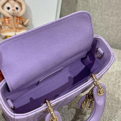 Micro Lady D-Joy Bag Lilac Cannage Lambskin