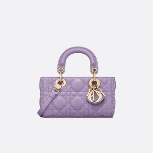 Micro Lady D-Joy Bag Lilac Cannage Lambskin