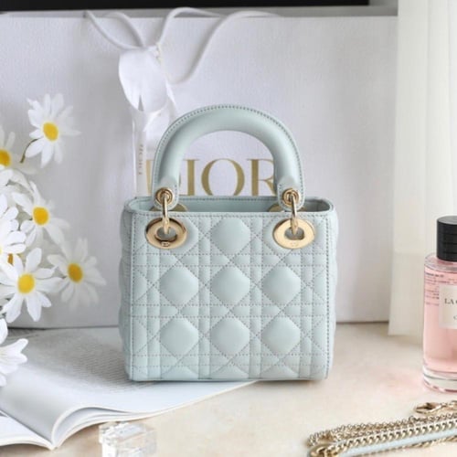 MINI LADY DIOR BAG Placid Blue Lambskin