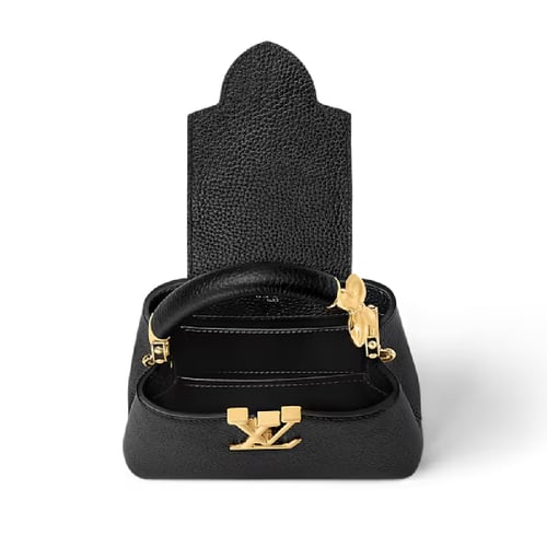 شنطة لويس فيتون كابوسين ميني من الجلد الأسود