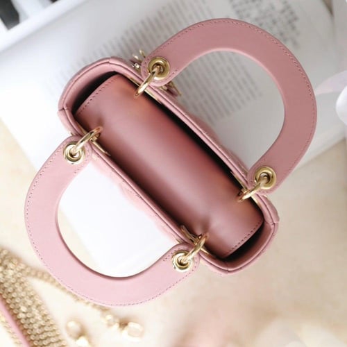 MINI LADY DIOR BAG Antique Pink Lambskin