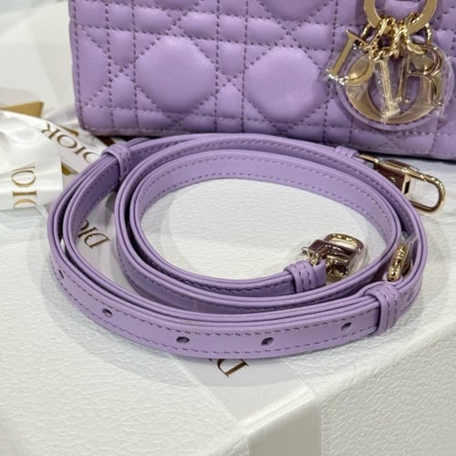 Micro Lady D-Joy Bag Lilac Cannage Lambskin