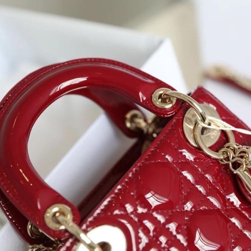 MINI LADY DIOR 17cm Red color