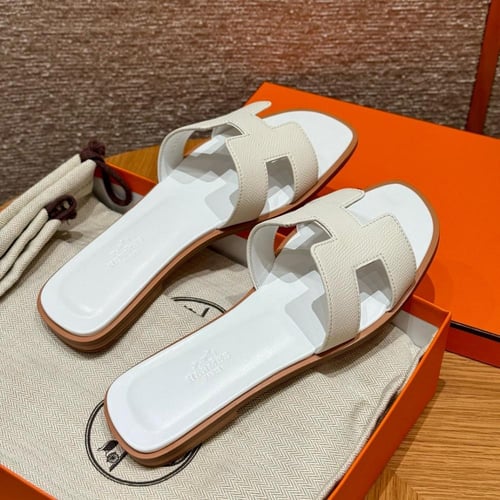 Hermès Oran white epsom sandals